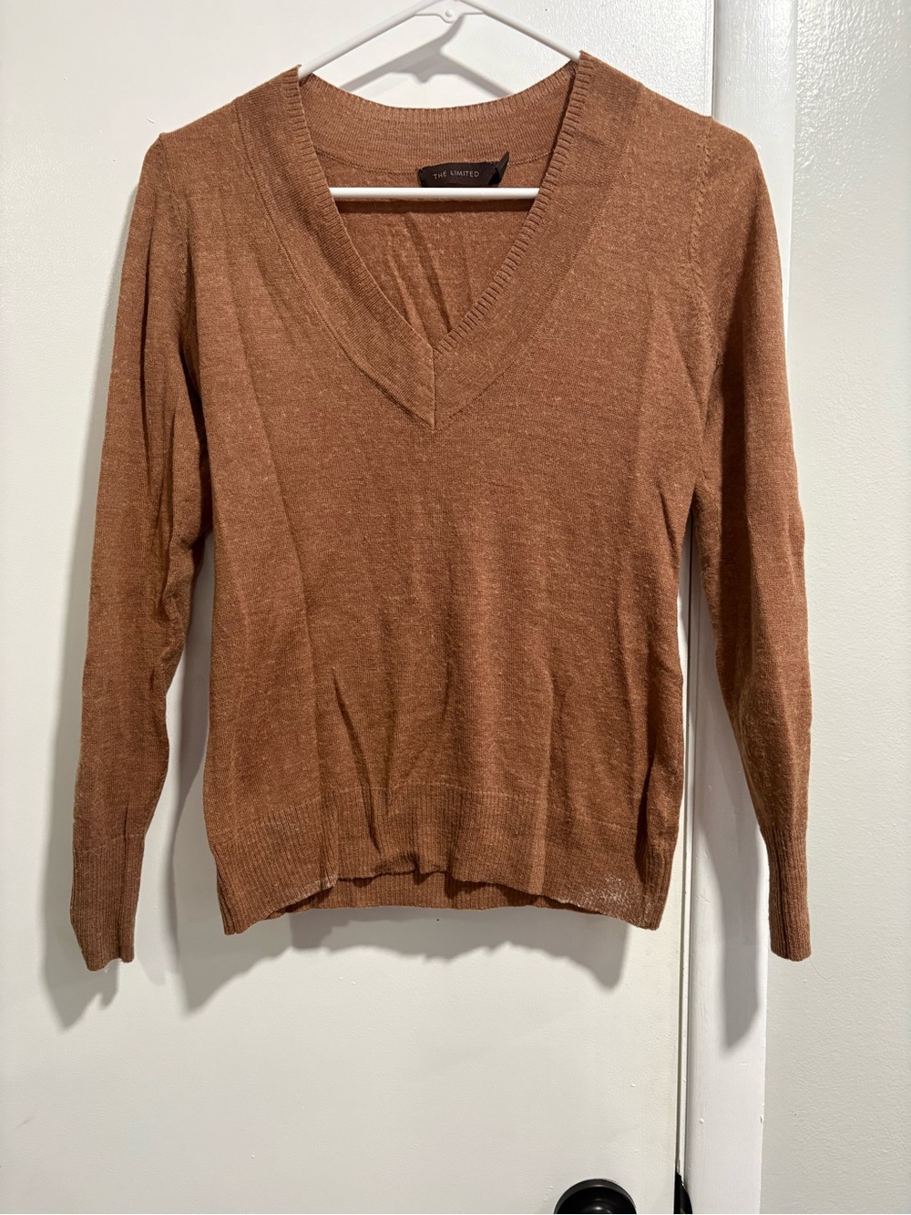 The Limited Rust Brown V-Neck Sweater